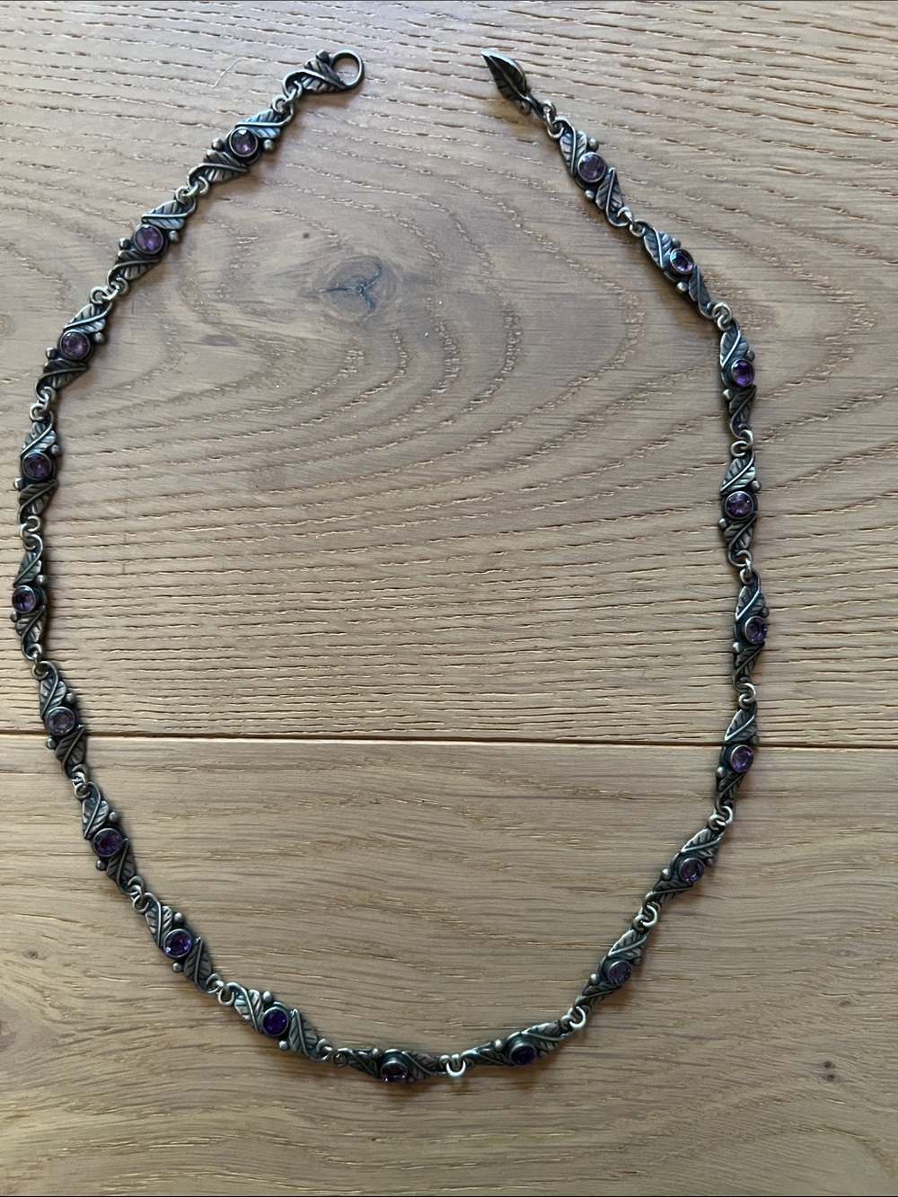 Vintage-Inspired Janet Javon “Healing Amulets” Amethyst Link Necklace